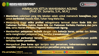 Himbauan Ketua Mahkamah Agung RI